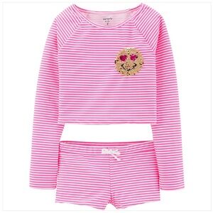 2-Piece Sequin Emoji Swimsuit - Girl